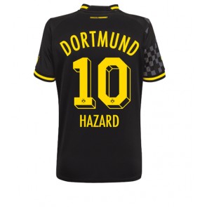 Borussia Dortmund Thorgan Hazard #10 kläder Kvinnor 2022-23 Bortatröja Kortärmad